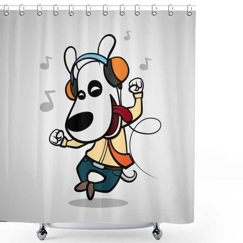 Personality  Dog Meloman Shower Curtains