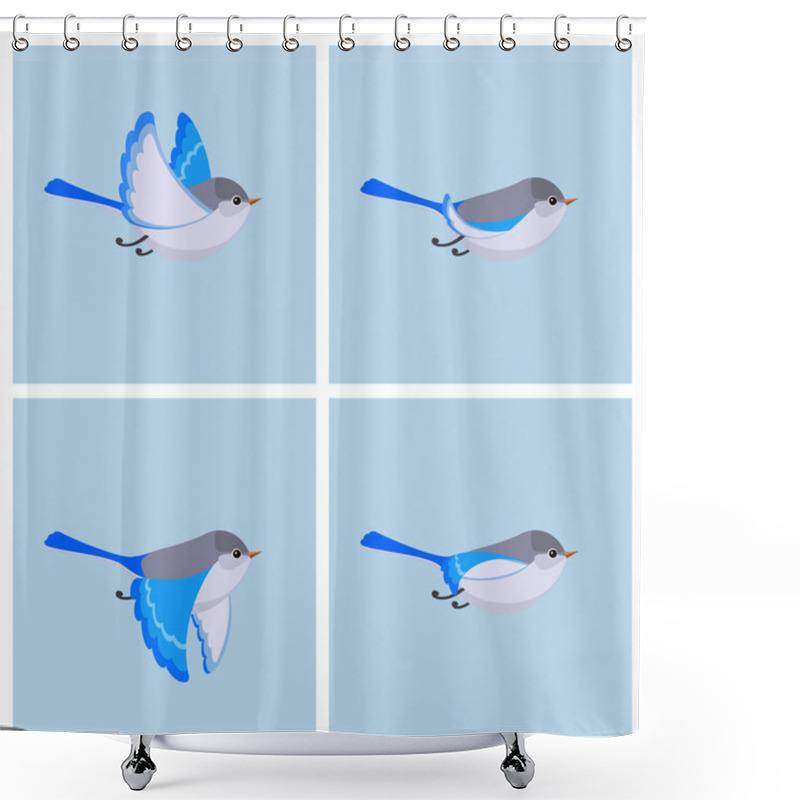 Personality  Flying Splendid Fairy Wren (female) Animation Sprite Sheet  Shower Curtains