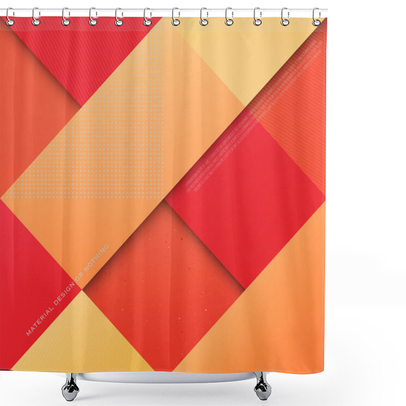 Personality  Abstract, Orange, Red And Yellow Background With Rhombus Shapes. Vector, Geometric, Fashion Wallpaper Template. Material Design Backdrop. Origami Style, Vector, Presentation Banner Layout Shower Curtains