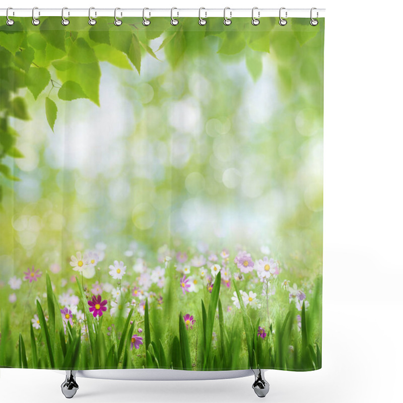 Personality   Blooming Flowers And Tree Leaves Shower Curtains