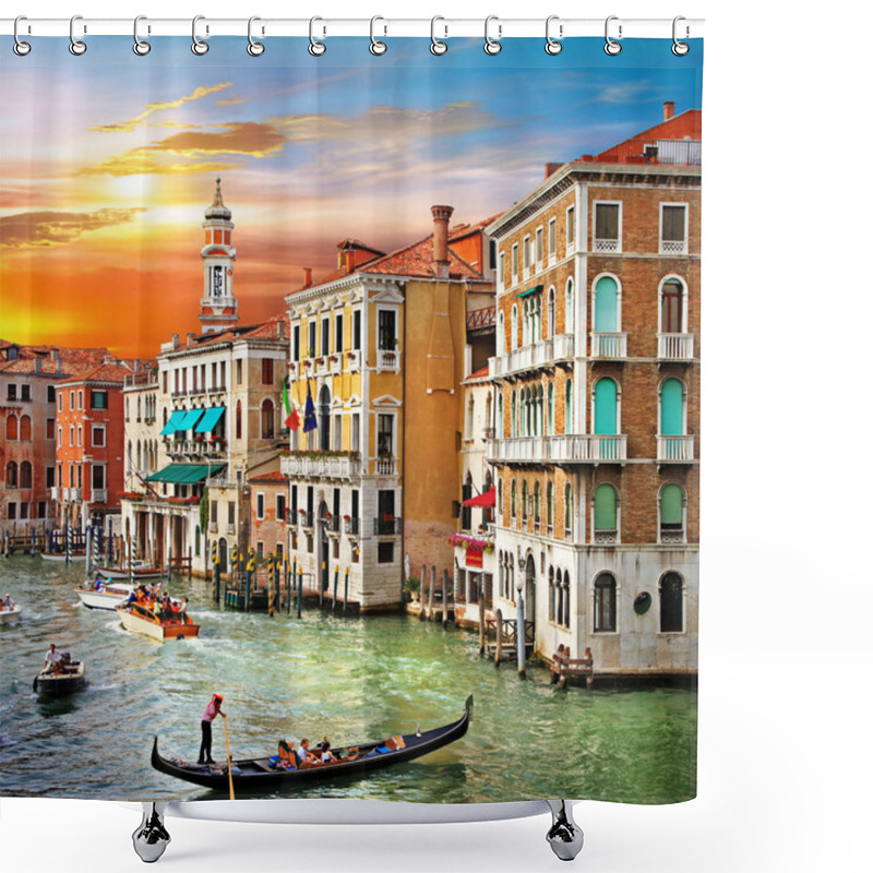 Personality  Venice Building Shower Curtains