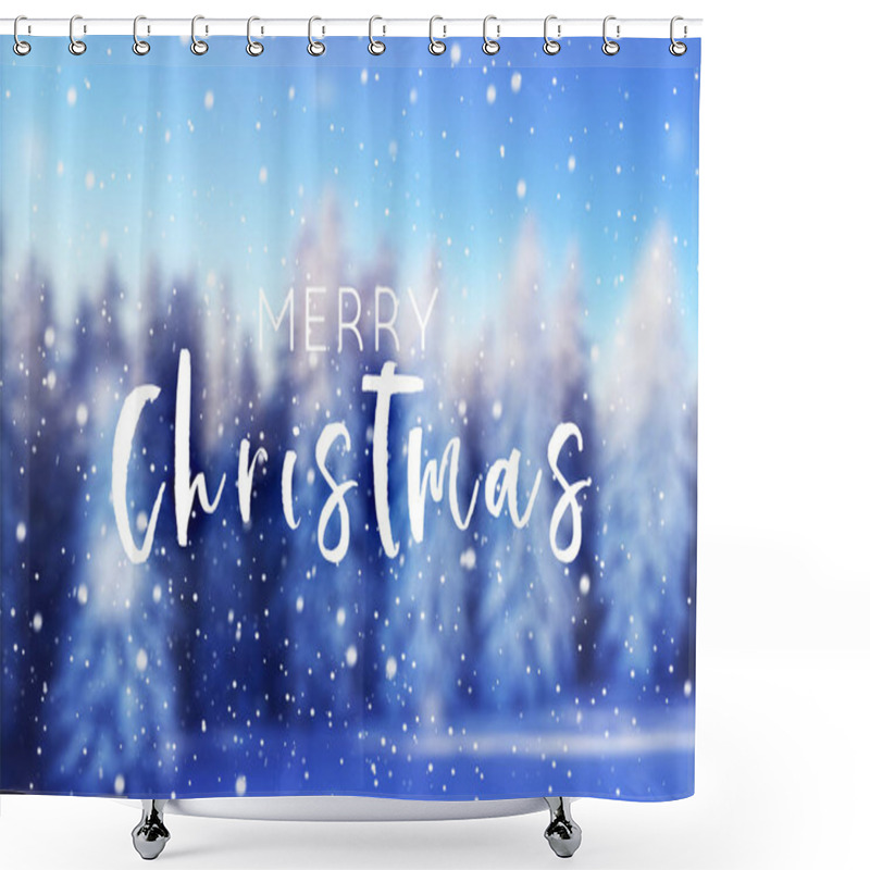 Personality  Blured Winter Snow Covered Forest. Beauty Nature Background. Christmas Holiday Card Shower Curtains