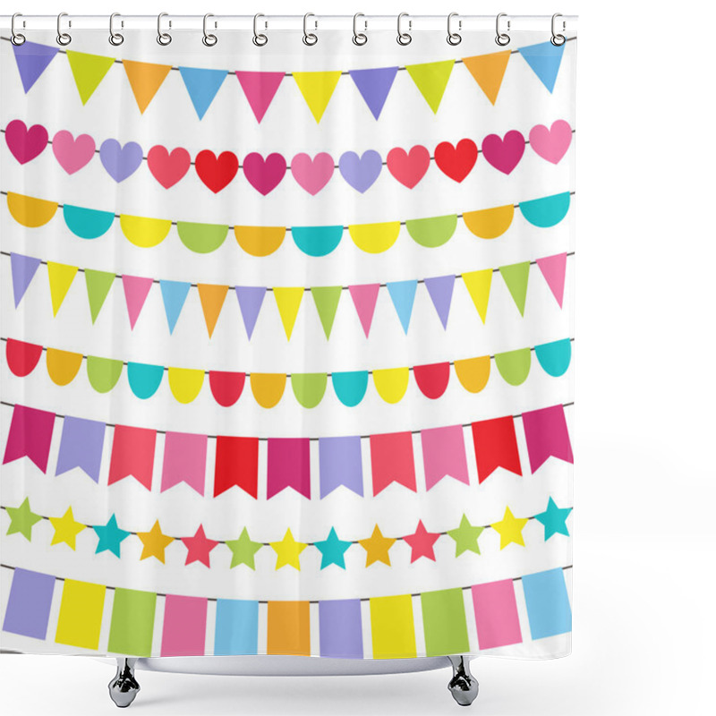 Personality  Vector Bunting Shower Curtains