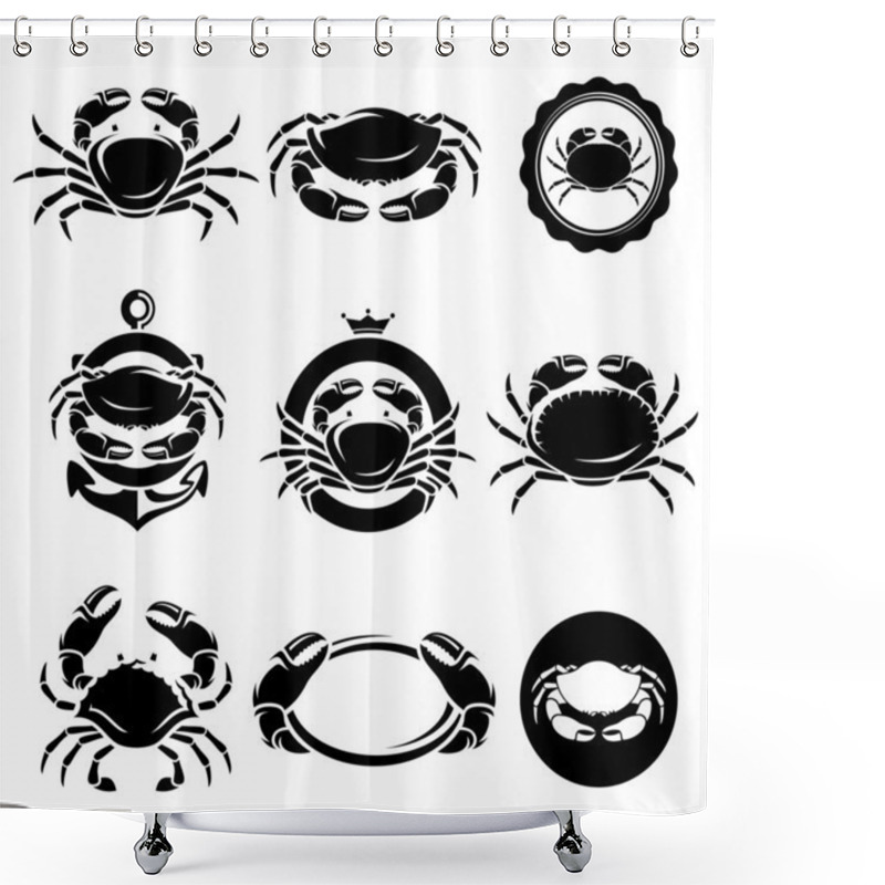 Personality  Crab Set. Shower Curtains