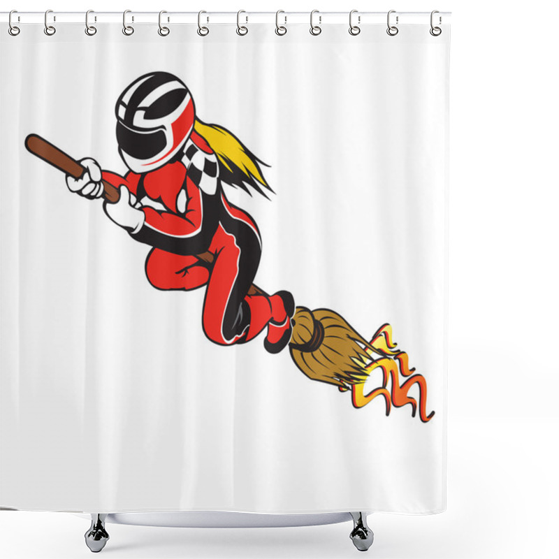 Personality  Broomstick Speeding Racing Shower Curtains