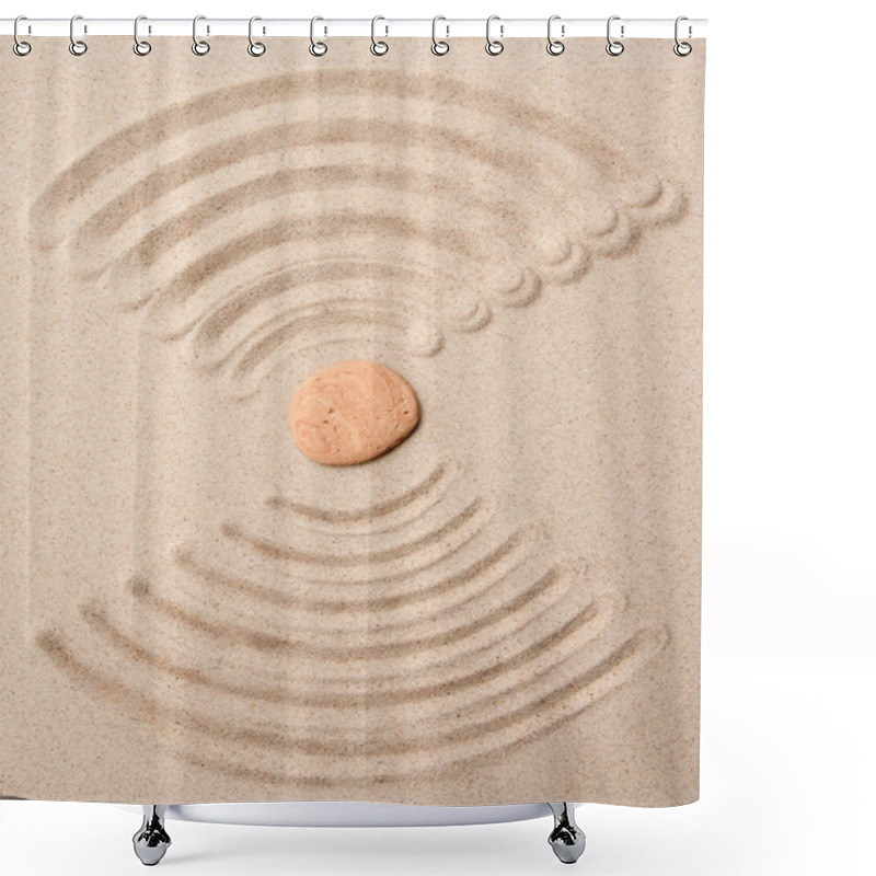 Personality  Zen Sand And Stone Shower Curtains