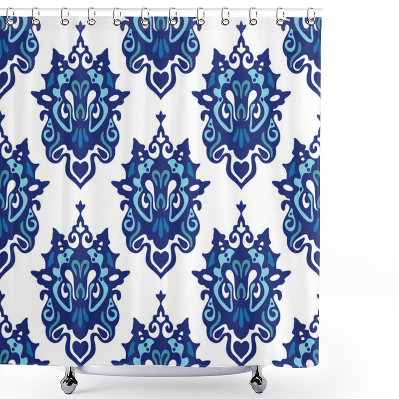 Personality  Damask Seamless Vector Floral Shower Curtains