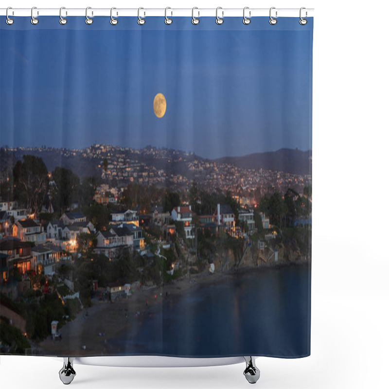 Personality  Super Moon Over Laguna Beach Shower Curtains