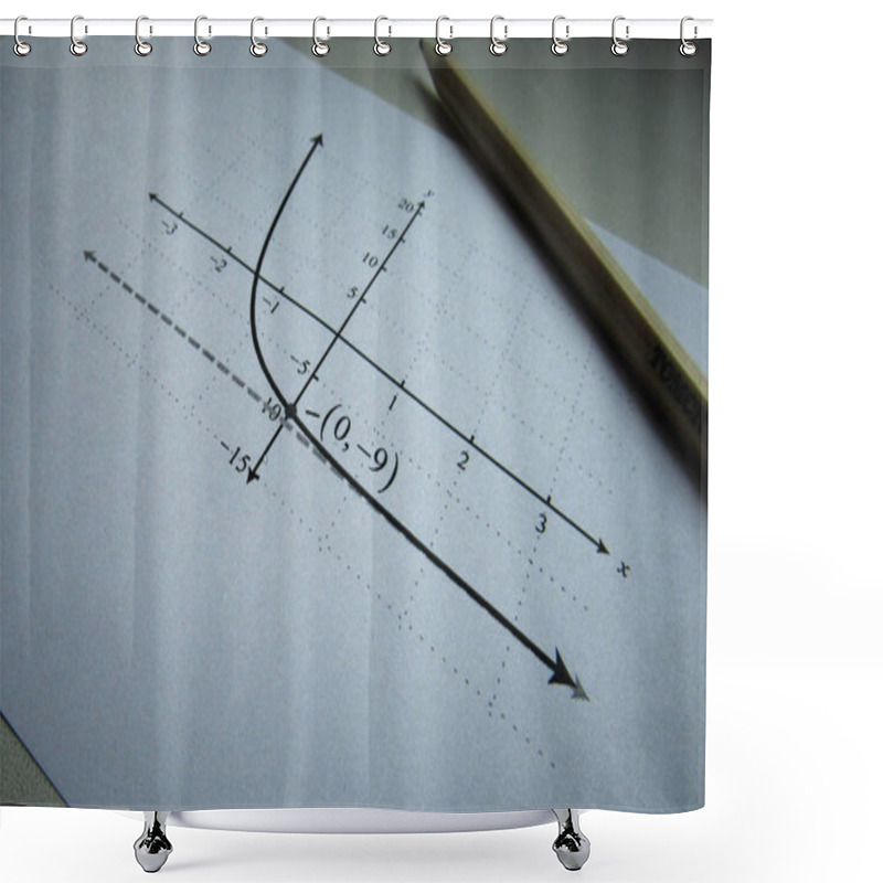 Personality  Graphical Representation Of Math Functions And A Pencil Shower Curtains