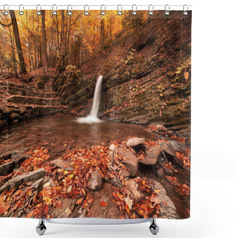 Personality  Autumn Mountain Waterfall Shower Curtains