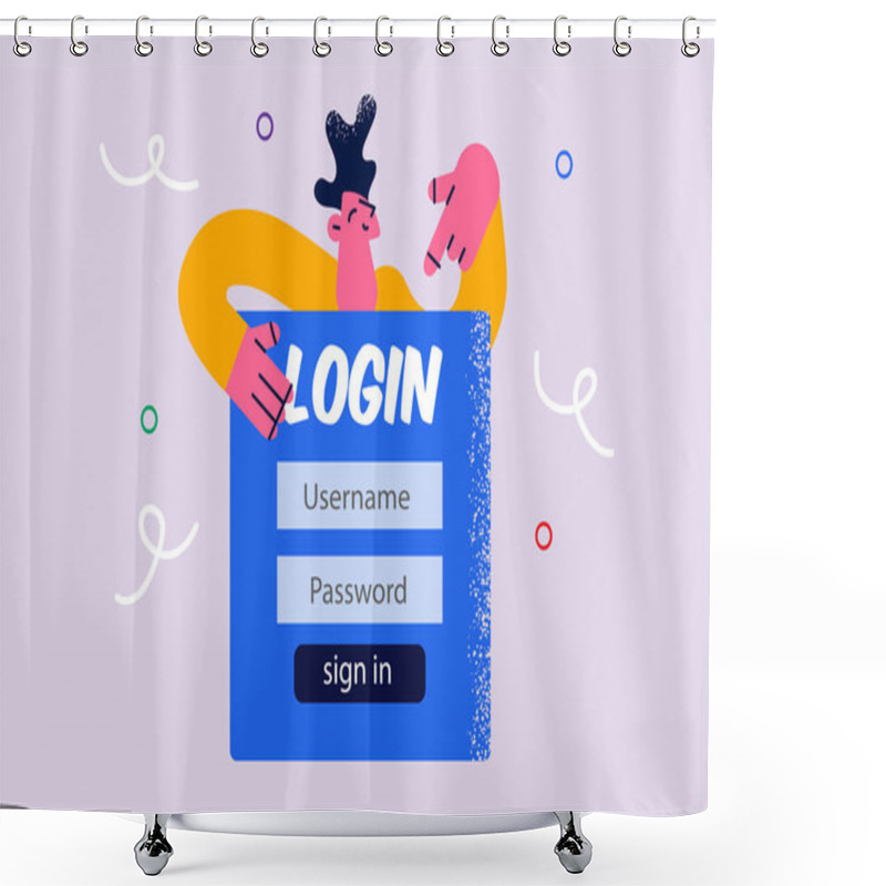 Personality  Entering Personal Email And Security Concept Shower Curtains