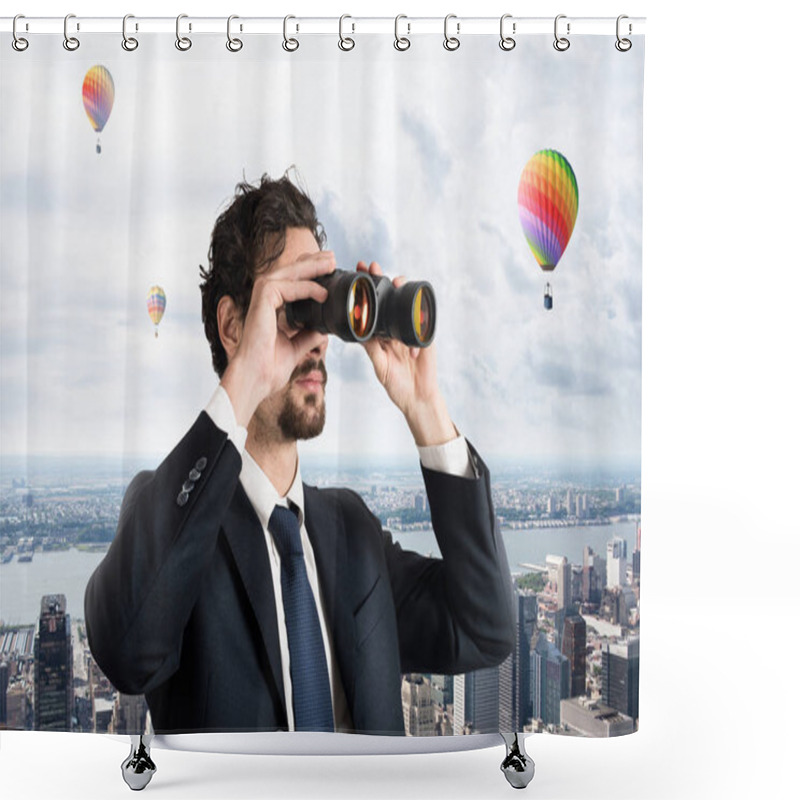 Personality  Businessman Looking To The Future  Shower Curtains