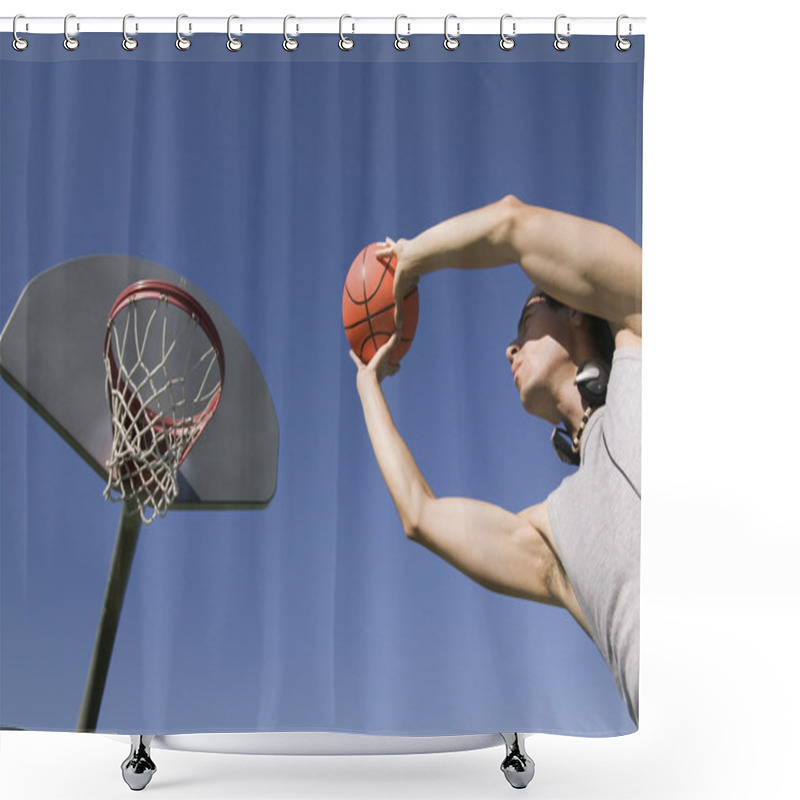 Personality  Man Playing Basketball Shower Curtains