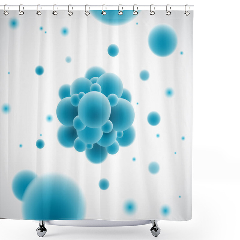 Personality  Vector Illustration Of A Blue Cell Shower Curtains