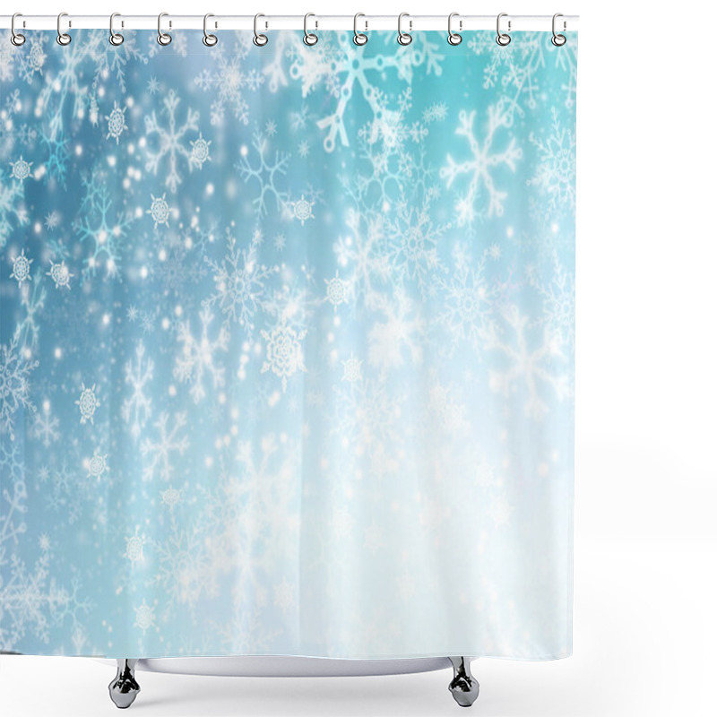 Personality  Winter Holiday Snow Background. Christmas Abstract Backdrop Shower Curtains