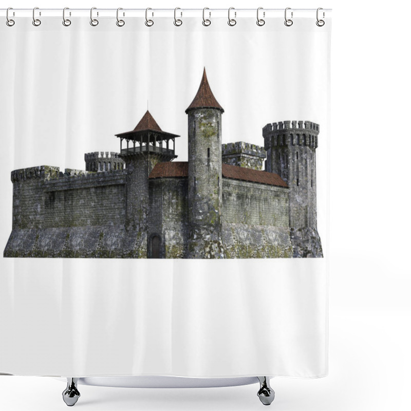 Personality  3D Rendered Medieval Castle On White Background - 3D Illustration Shower Curtains