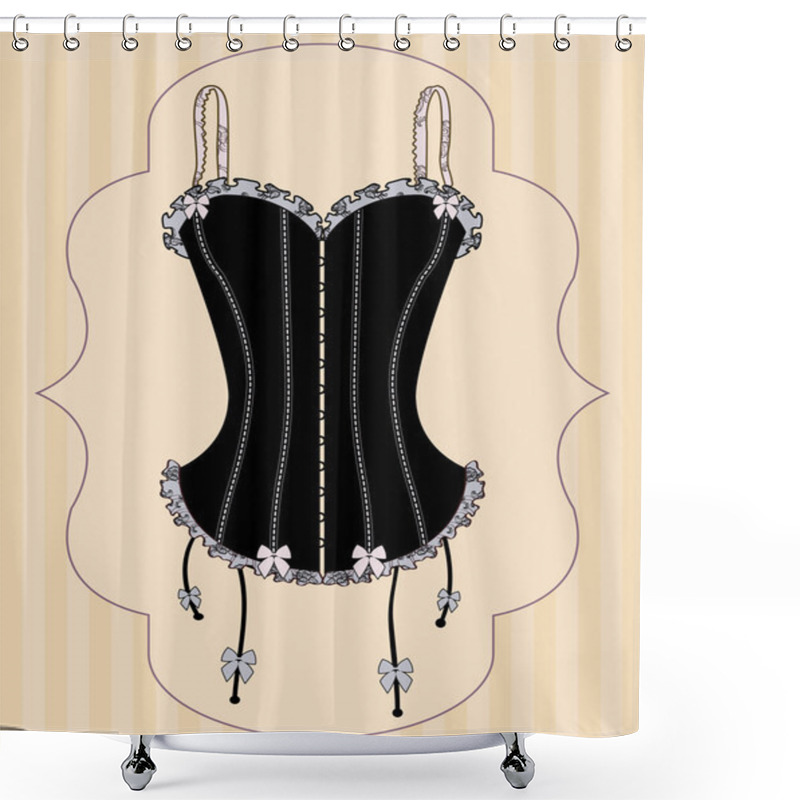 Personality  Lady's Red Corset Shower Curtains