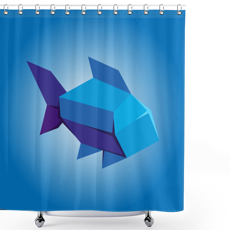 Personality  Simplistic Origami Fish Shower Curtains