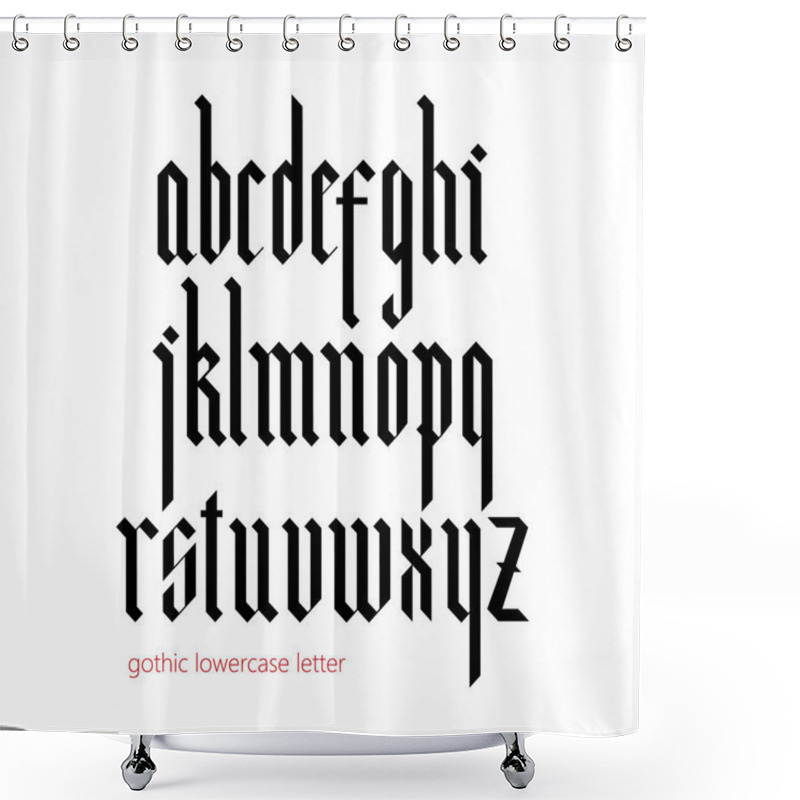 Personality  Blackletter Modern Gothic Font. Shower Curtains