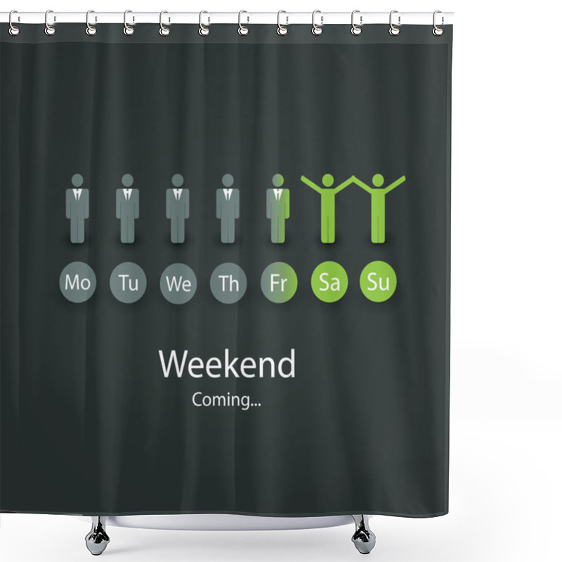 Personality  Weekend's Coming Soon - Vector Illustration Shower Curtains