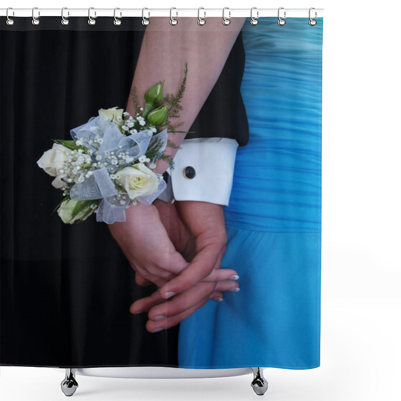 Personality  White Rose Wrist Corsage Shower Curtains