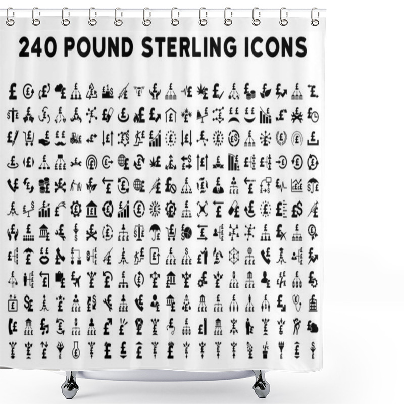 Personality  240 Flat Vector Business Icons Shower Curtains