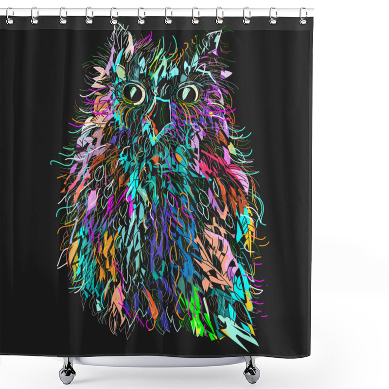 Personality  Owl In Night Shower Curtains