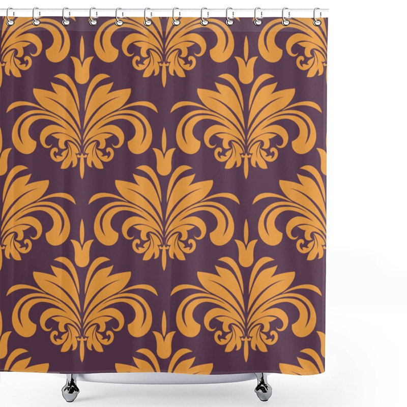 Personality  Orange Flourish Seamless Background Shower Curtains