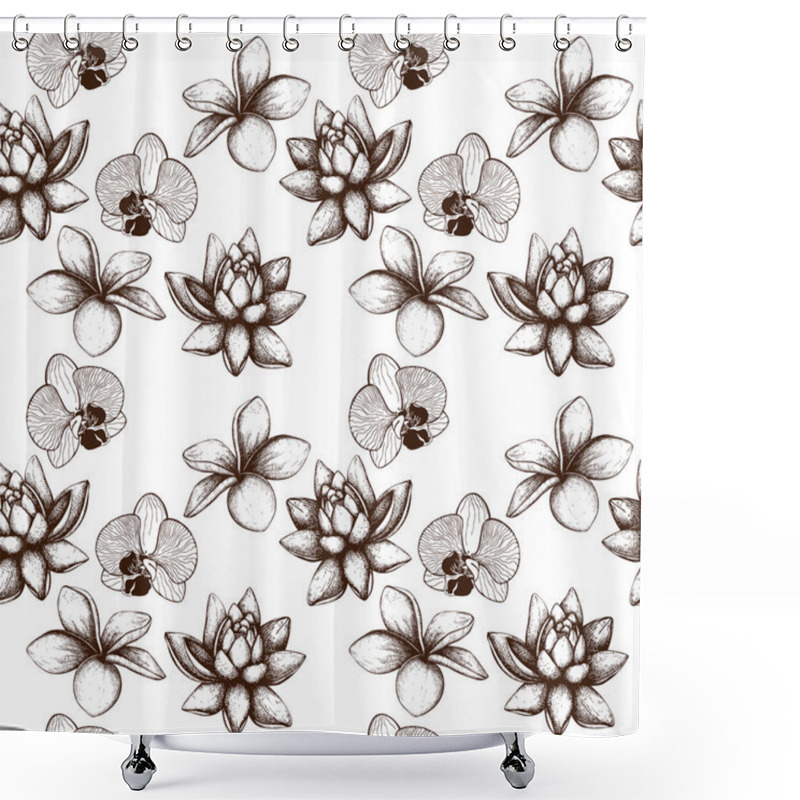 Personality  Background With Frangipani Flowers Shower Curtains