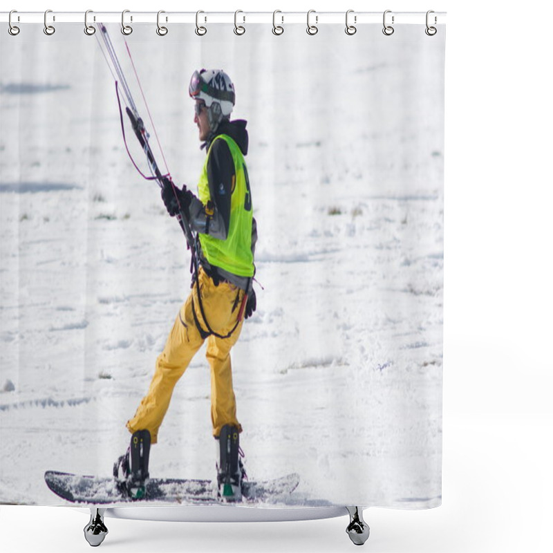 Personality  World Snowkite Contest Altosangro 2016 Shower Curtains