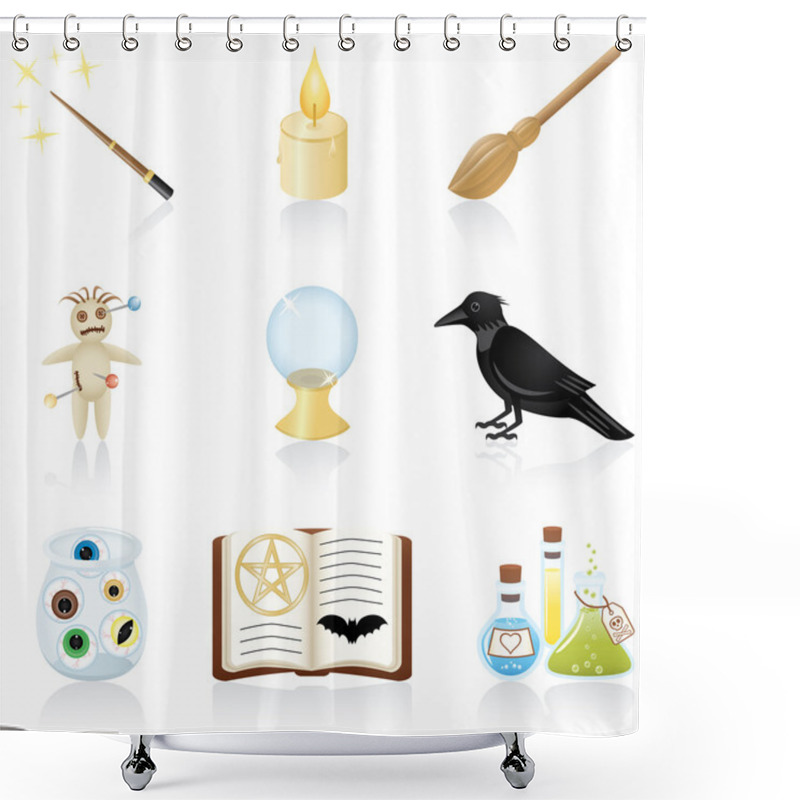 Personality  Icon Set Magic Shower Curtains