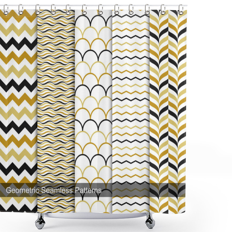 Personality  Collection Of Geometric Seamless Patterns  Shower Curtains