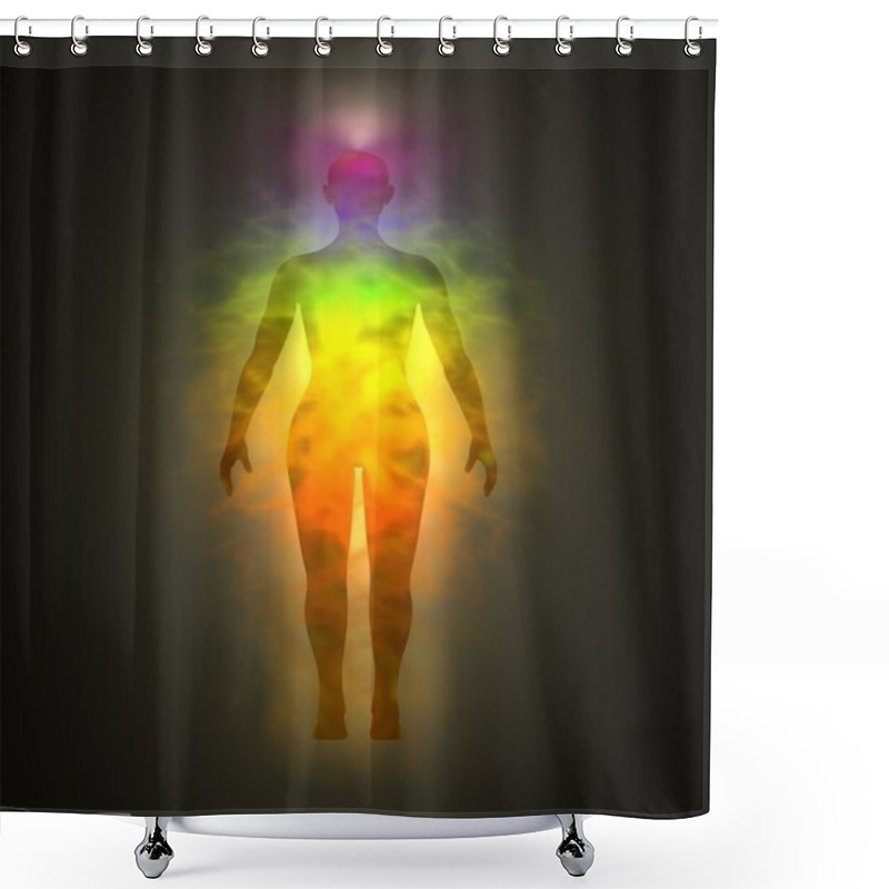 Personality  Human Energy Body, Aura, Chakras, Energy, Silhouette Shower Curtains