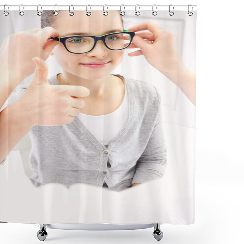 Personality  The Girl In The Optical Salon Shower Curtains