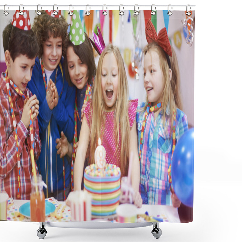 Personality  Children At The Birthday Party Shower Curtains