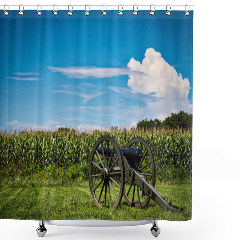 Personality  A Canon Sits Near A Corn Field At A Civil War Battlefield In Virginia. Shower Curtains