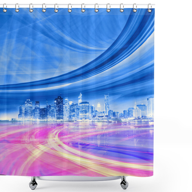 Personality  Abstract Background Illustration Of Fast Traffic Motion Shower Curtains