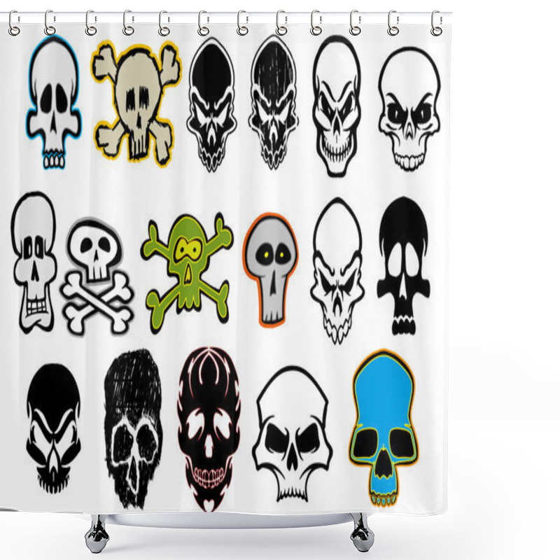 Personality  Set Of Skulls Shower Curtains