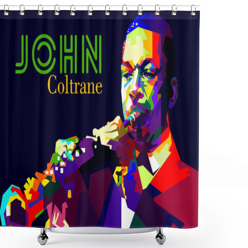 Personality  John Coltrane Jazz Music Pop Art WPAP. Vector Shower Curtains