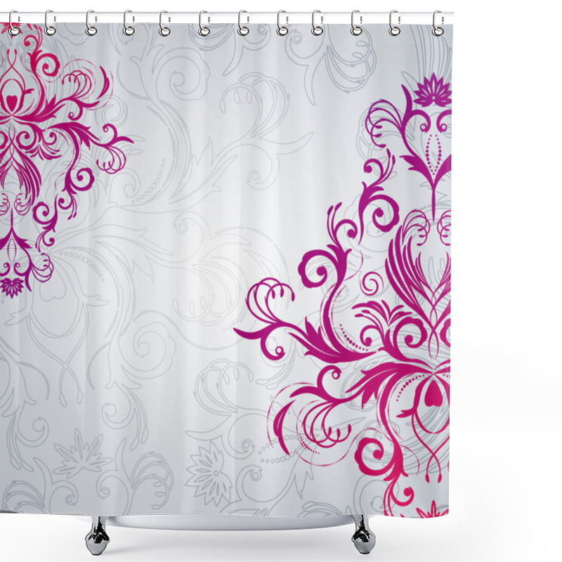 Personality  Abstract Vector Floral Background With East Flowers. Shower Curtains