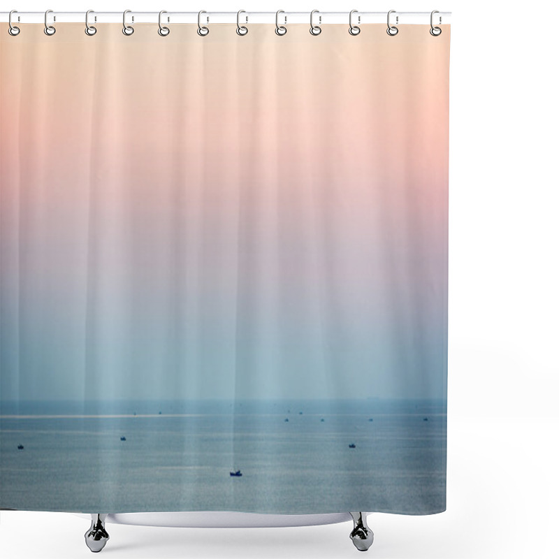 Personality  Small Fishing Boats In South China Sea At Dusk, Mui Ne, Vietnam Shower Curtains