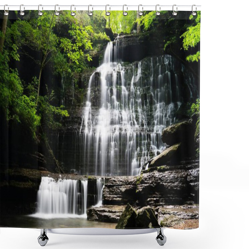 Personality  A Beautiful Scenery Of Machine Falls Surrounded By Greenery In Tullahoma, TN Shower Curtains