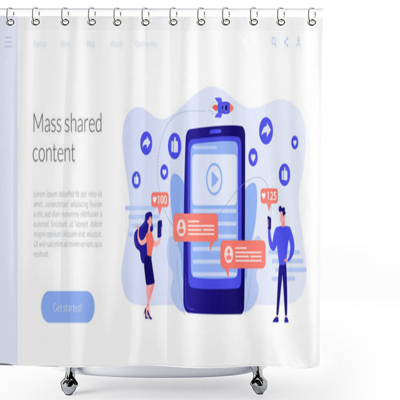 Personality  Viral Content Concept Landing Page Shower Curtains