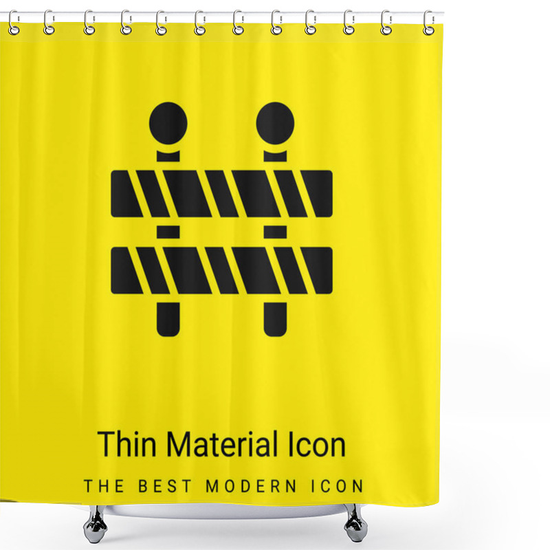 Personality  Barrier Minimal Bright Yellow Material Icon Shower Curtains