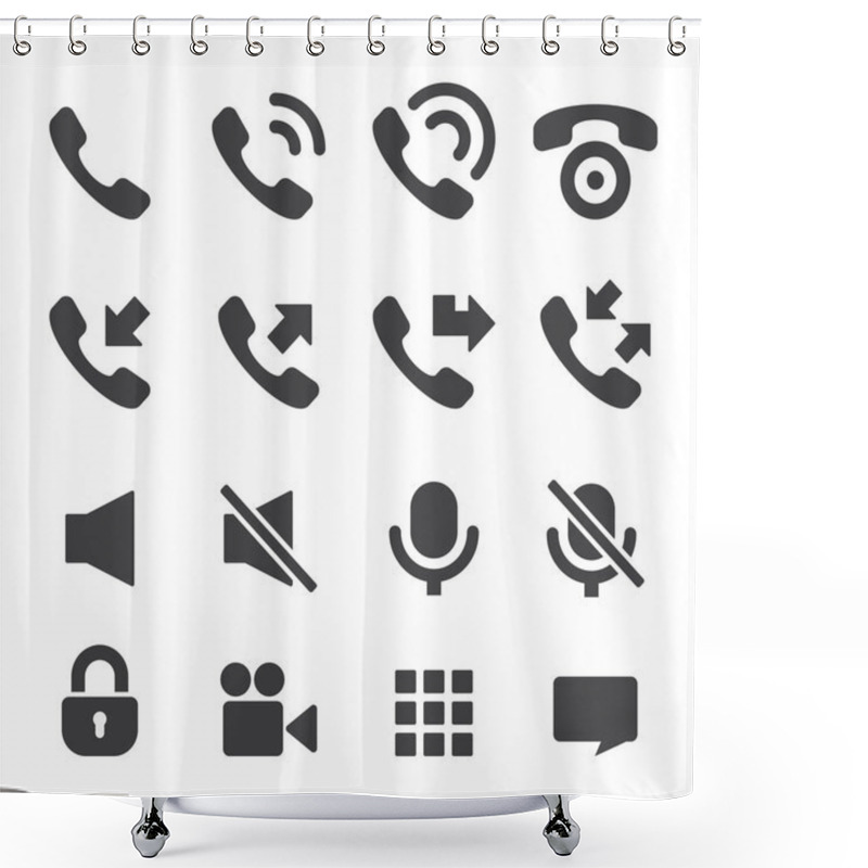 Personality  Phone And Call Icon Shower Curtains