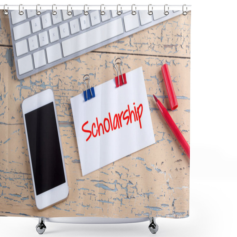 Personality  Paper Note With Text Scholarship Shower Curtains