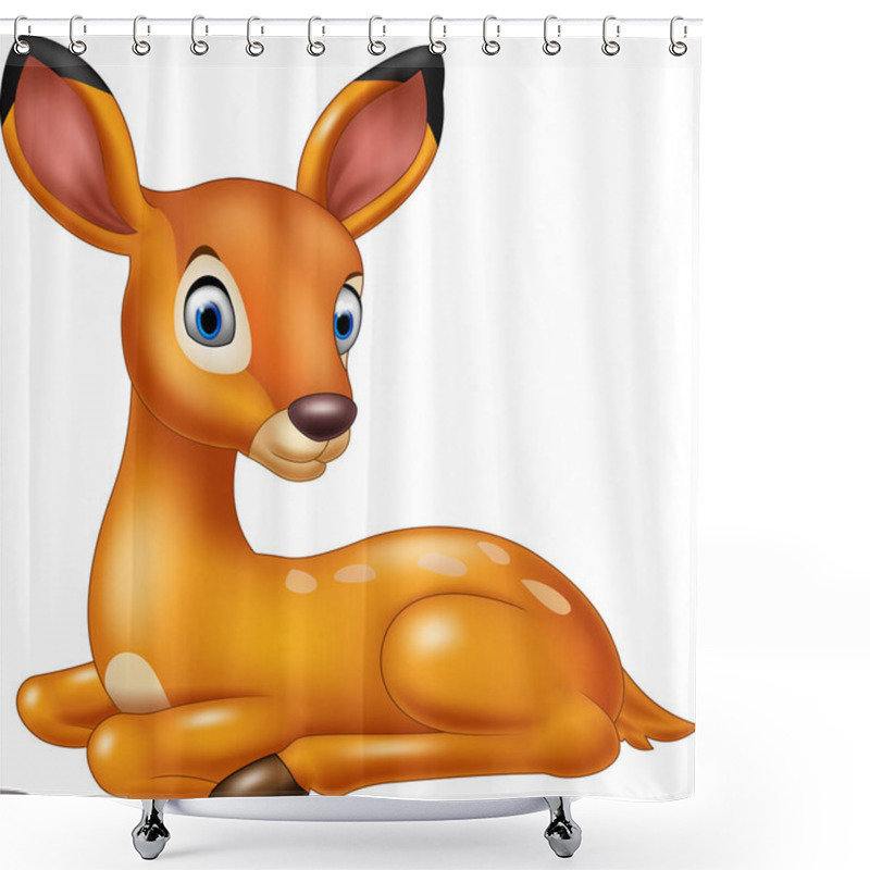 Personality  Cute Baby Deer Cartoon Shower Curtains