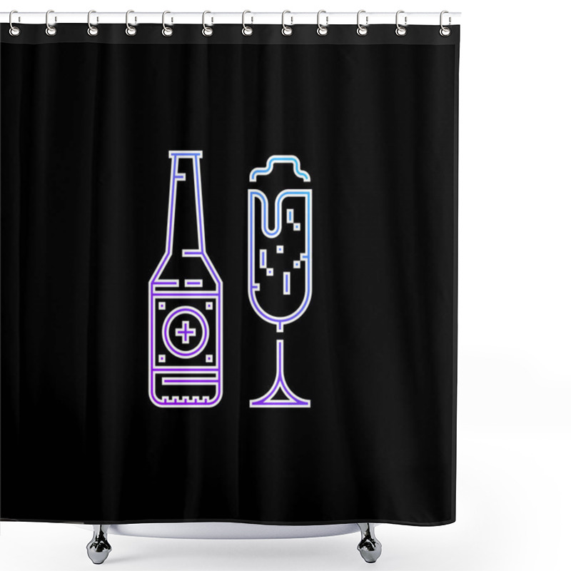 Personality  Beer Blue Gradient Vector Icon Shower Curtains