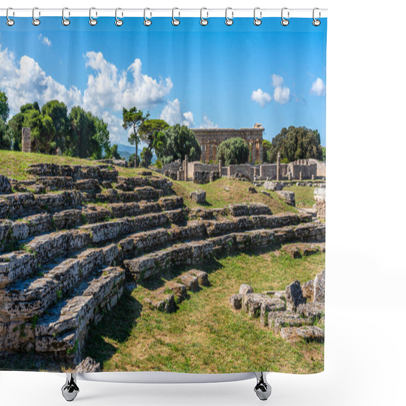 Personality  The Majestic Archeological Site Of Paestum, In The Province Of Salerno, Campania, Italy. Shower Curtains