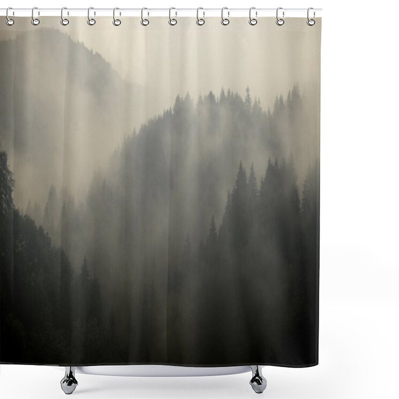 Personality  Foggy Forest Shower Curtains